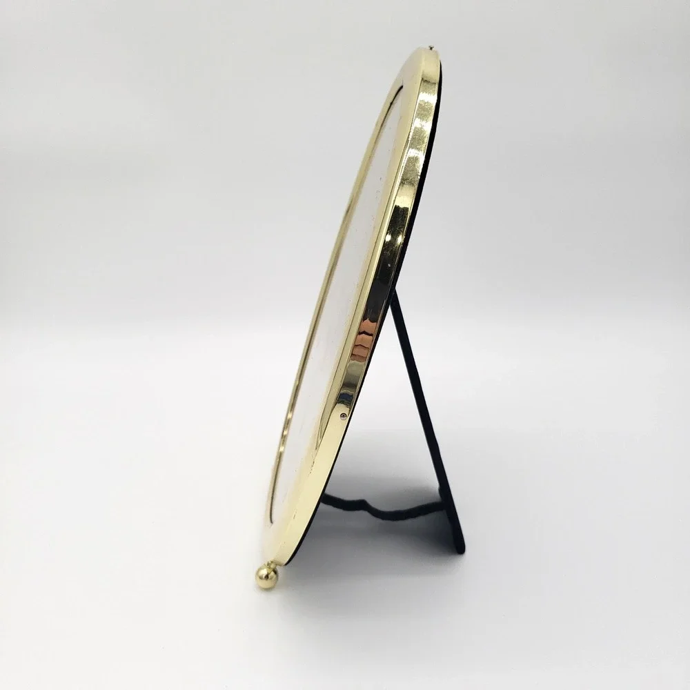 Vintage Hollywood Regency Brass Oval Picture Frame 8x10 Gold Easel Display